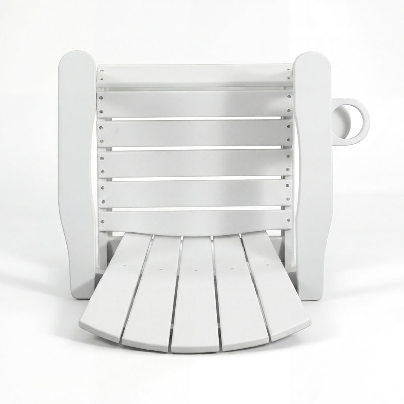 Chaise d'extérieur à hauteur de bar blanche et résistante aux intempéries avec fauteuil de patio avec porte-gobelet et nécessitant peu d'entretien