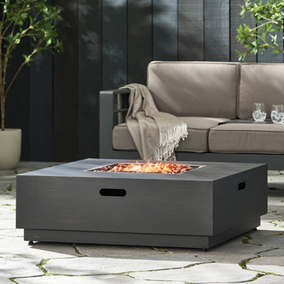 40" Square Iron Fireplace Pit - Brown + Gold, 39In W X D 13.22In H, 64.77Lb, Outdoor Heat Source Fire With & Gold Touch, 39"X39"X13.22", Quality Feature