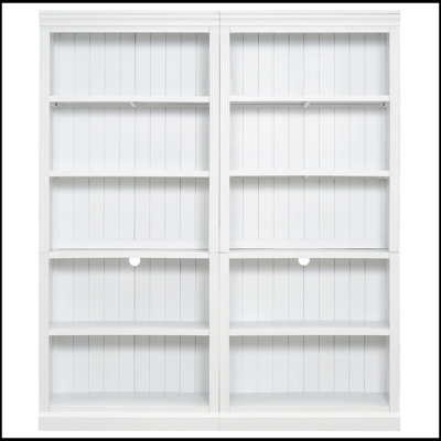 83 Inch Tall Wood Bookcase Suite, 5-Tier Adjustable Shelves for Books, CDs, and Decor, Durable and Stylish Storage Organizer for Living Room and Office