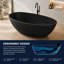 Baignoire de trempage profonde ovale moderne de 62,8 po x 30,3 po Vast Studio-97549044