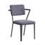 Ensemble de 2 chaises de salle à manger en tissu gris et finition bronze industriel