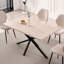 Table de salle à manger rectangulaire 55,1 "pour 2 4 personnes, petite table de cuisine moderne Mid-Century avec pieds croisés en métal pour appartement, salle à manger