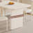 Rectangular solid wood rock plate dining table-1223012819