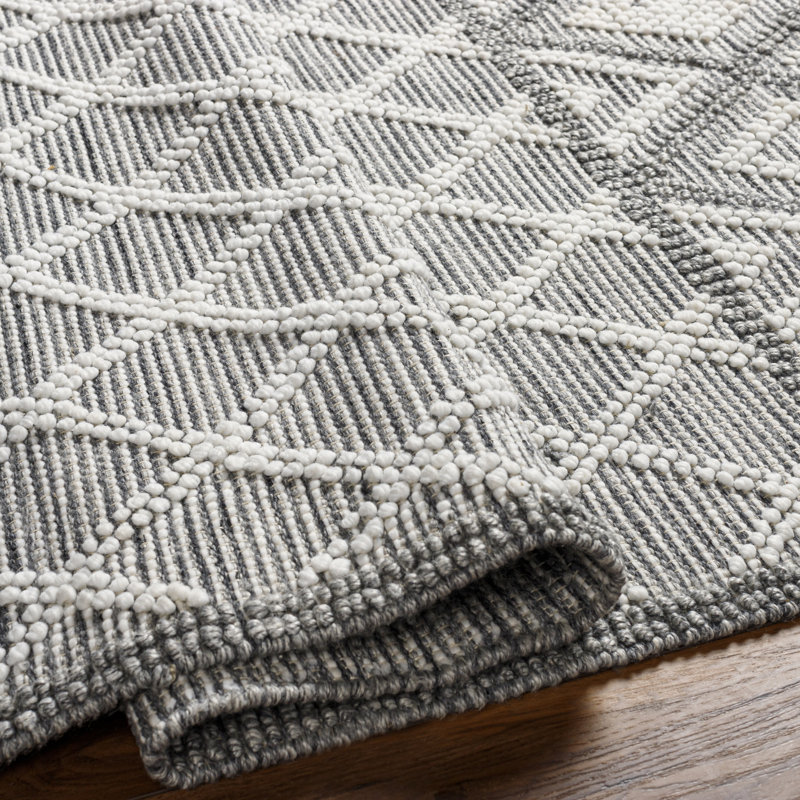 Angelene tissé à plat à motif géométrique recyclé P.E.T. Tapis intérieur / extérieur gris, Rectangle 2 pi 3 po x 3 pi 9 po