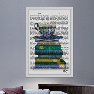 Teacup and Books' Framed Painting Print -  Marmont Hill, MH-WAG-403-NWFP-36