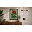 Red Lotus in Green Botanical - Framed Print-1948208850-1948208848
