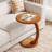 C-Shaped Side Table for Sofa, Modern Round End Table, Small Tray Table for Living Room, Bedroom