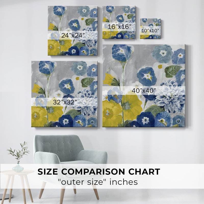 Blusey floral, H 40 po x l 40 po x P 1,5 po