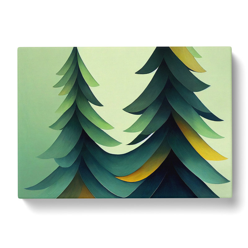 Gentle Abstract Pine Trees - Wrapped Canvas, 35cm H x 50cm W x 3cm D