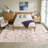 Vintage Floral Area Rug Washable Non Slip Low Pile Carpet Mark Resistant Soft Collapsible Vintage Accent Throw Rug Living Room Bedroom Dining Room Office Home Decor-604182647-604182600