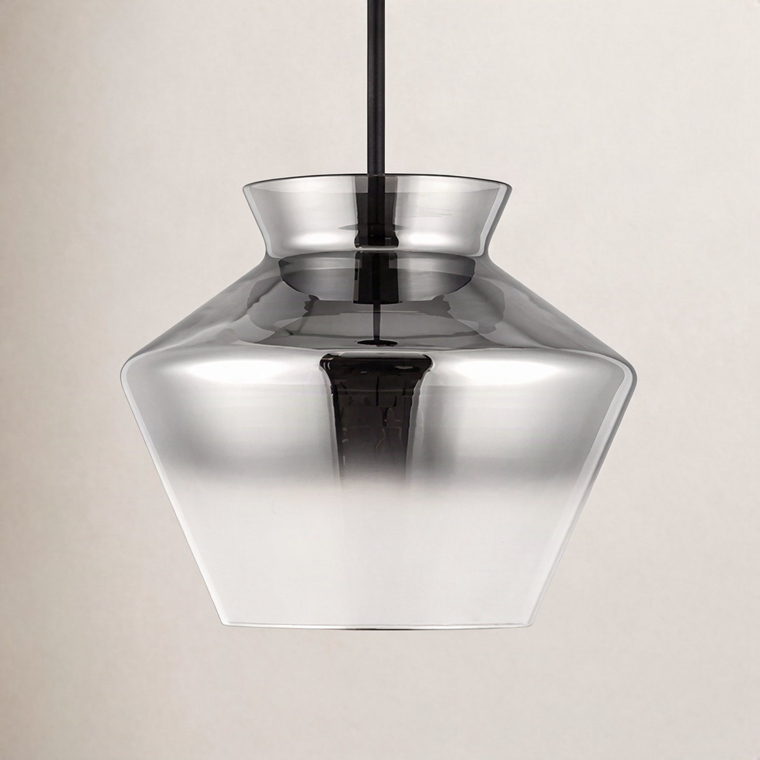 Single Light Glass Dimmable LED Pendant, Smoked