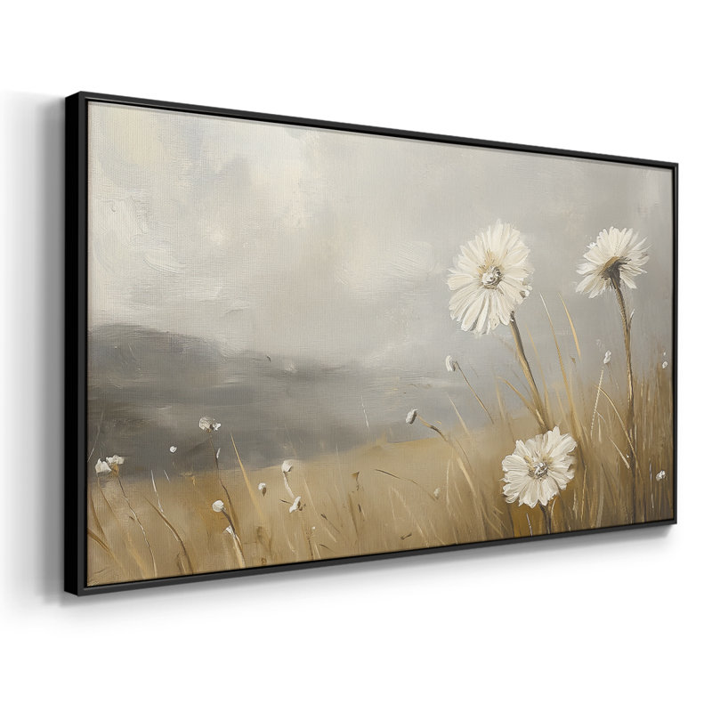 Paysage, série CLVI, galerie encadrée, prête à être accrochée, H 25 po x l 49 po, Noir