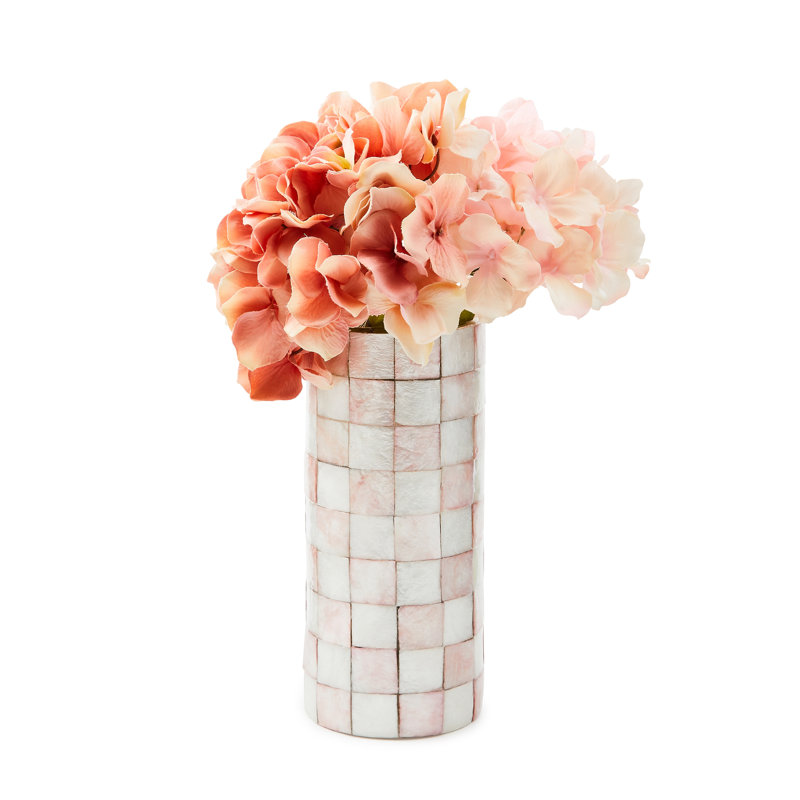 Rosy Check Capiz Vase