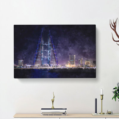 Trade Centre In Manama Bahrain - Wrapped Canvas Print