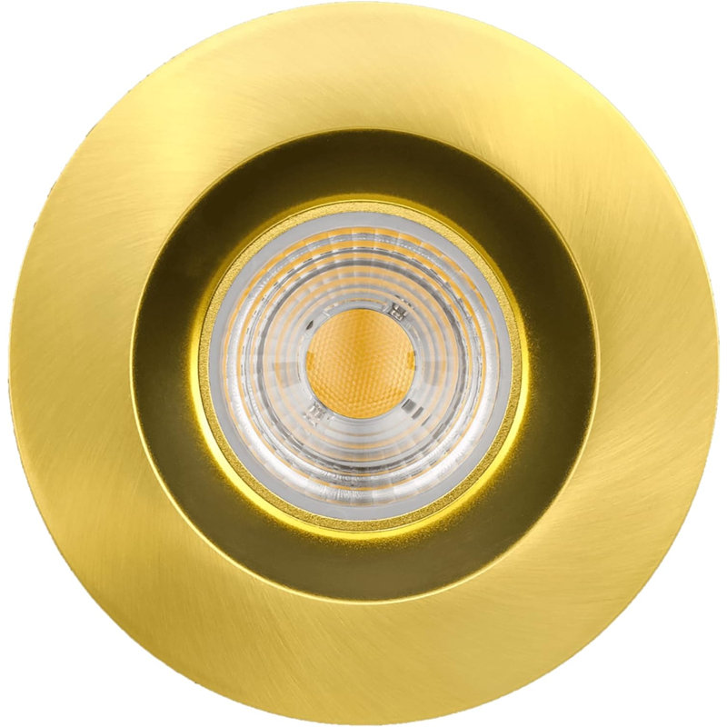 Luminaire encastré rond 4 po 15 W à lumière lisse de 1100 W à 5 lumens Perlglow, Laiton brossé