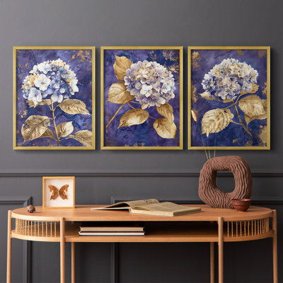 Floral Study  Series  LXXV  -Set Of 3 Framed Giclee Prints -Ready to Hang
