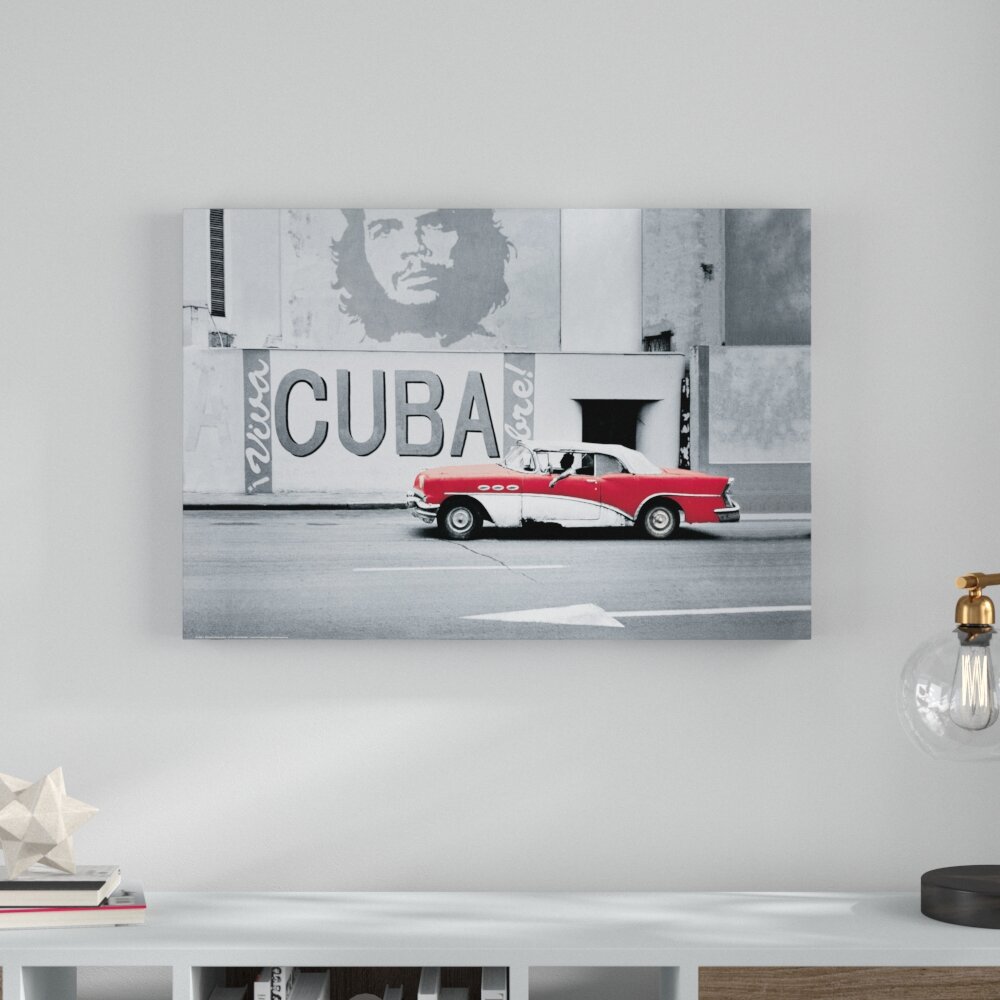 Wandbild Car in Cuba, Grafikdruck