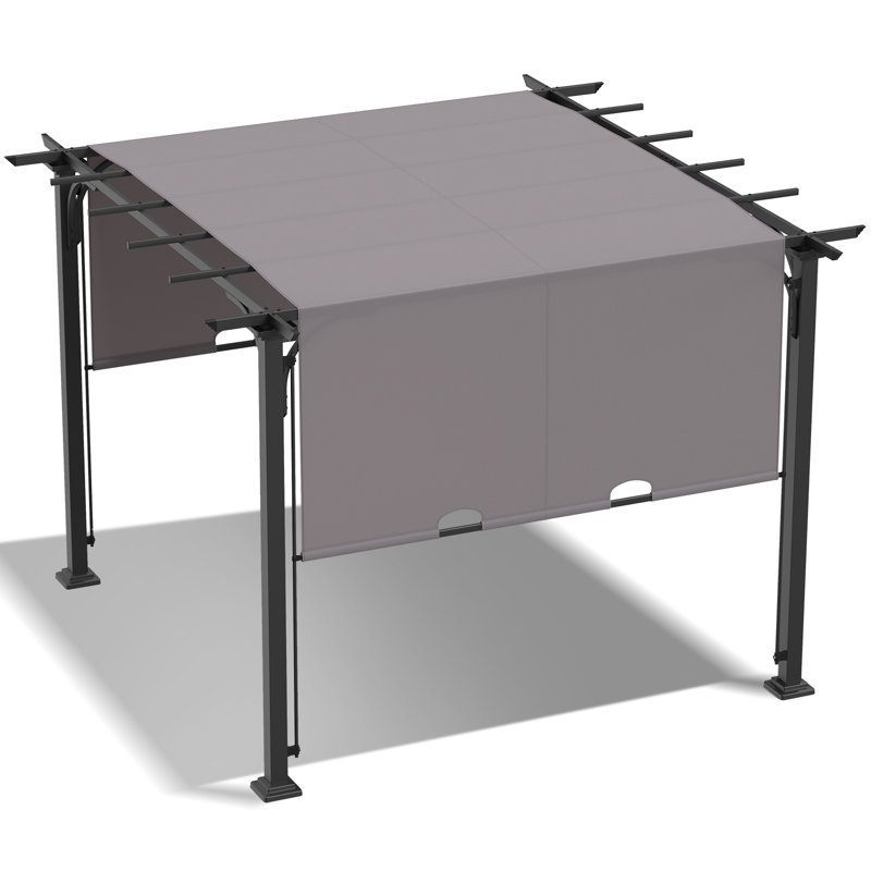 10 pi. L 10 pi. Pergola en métal avec auvent