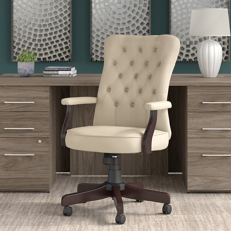 Mayfield Vinyl Task Chair, Antique White, Yes