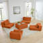 Canapé modulaire modulaire en nuage, canapé rembourré moderne en L avec repose-pieds amovible, canapé-lit à siège profond avec coussins décoratifs pour salon, appartement, petit espace, orange-464809186