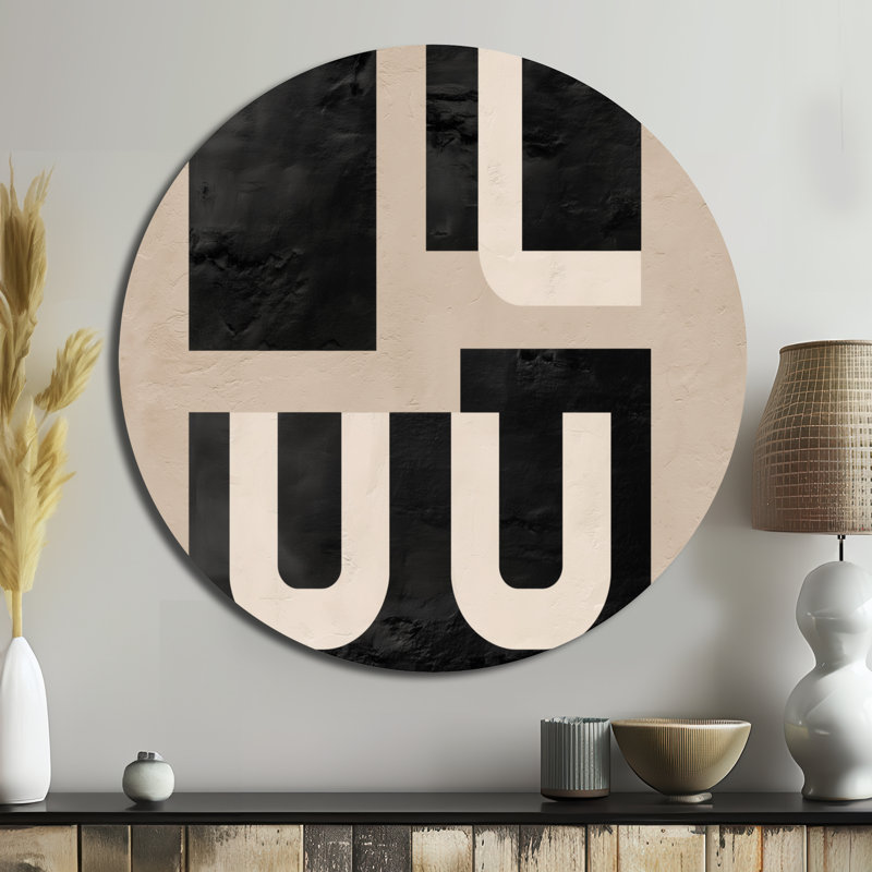 Ingetraut - Décoration murale ronde en métal moderne, L 29 po x H 29 po