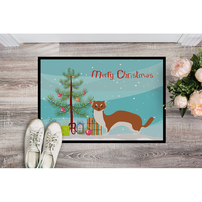 Audrey Non-Slip Christmas Outdoor Doormat, Rectangle 1'6 x 2'3"