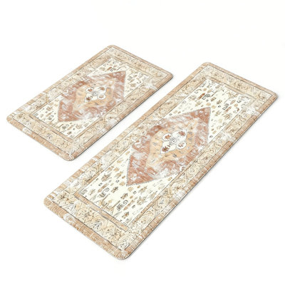 Cushioned Kitchen Mats Non Slip Waterproof Set of 2
