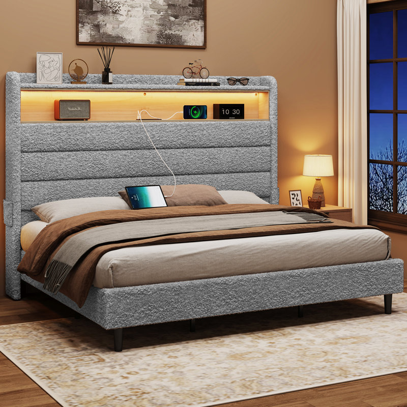 Base de lit Briceson, Double, gris