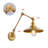 Modern 2pcs Swing Arm Plug In Wall Sconces, Adjustable Lampshade, Gold