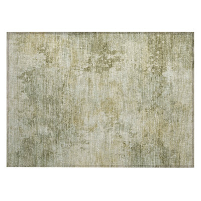 Machine Washable Indoor/Outdoor Xhevrie Sage Rug