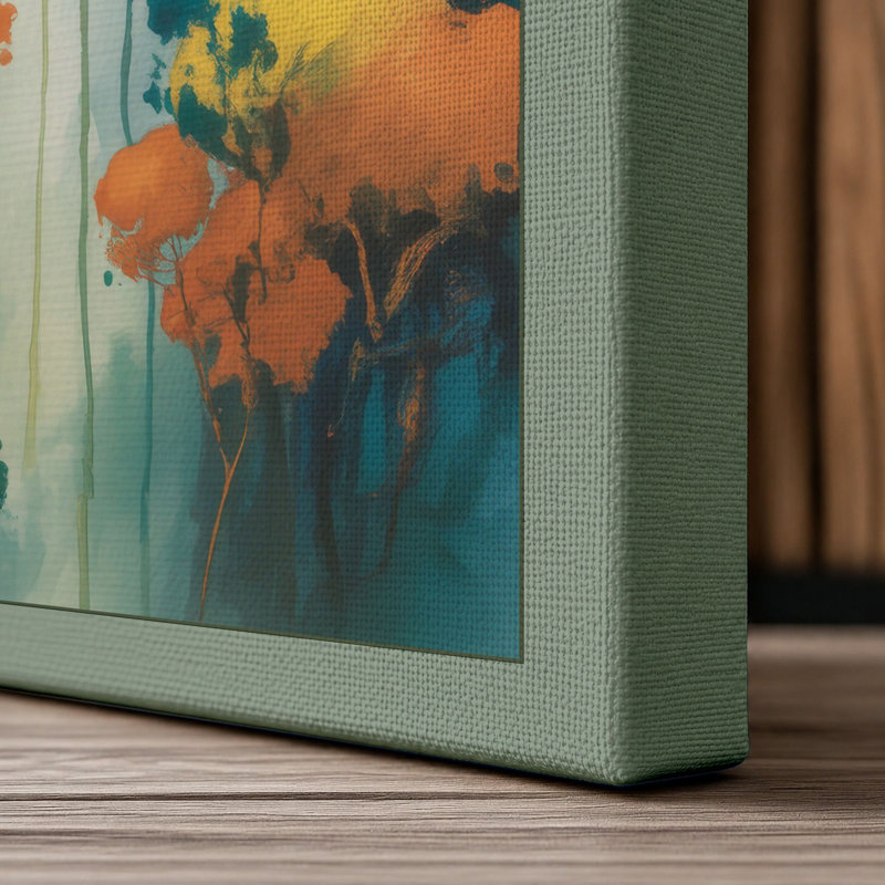 Garden in Golden Light Botanical 1 Piece Wrapped Canvas Wall Art, 36x24 - 91.4 x 61.0 cm, Sage Border