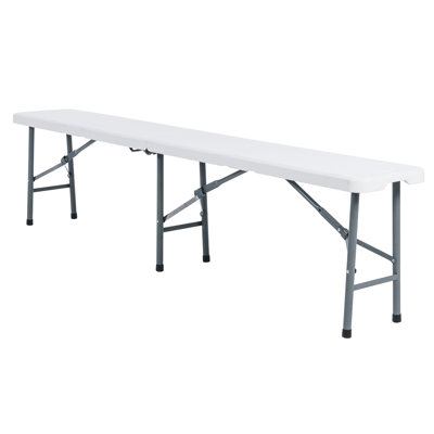 Peakform White 6-Foot Fold-in-Half Bench by Ebern Designs