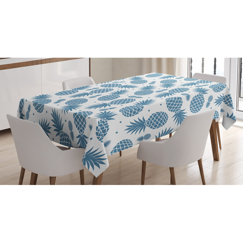 Multi-Sized Tropic Fruity Pineapple Tablecloth, 90" L x 60" W