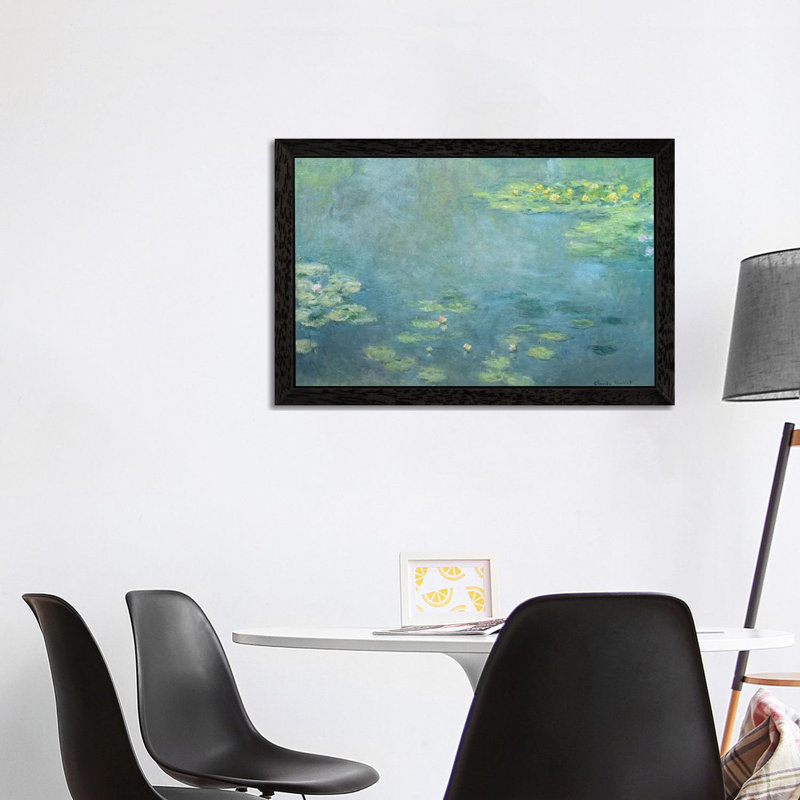 Waterlilies by Claude Monet - Painting on Canvas, 152.5 cm H x 101.5 cm W, Black Framed