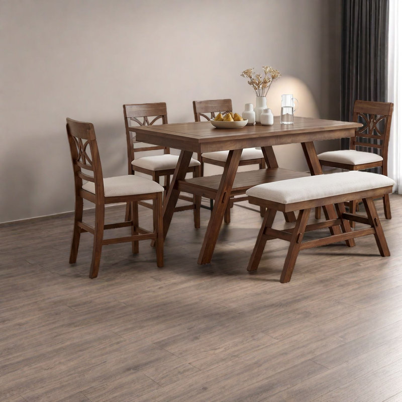 Ensemble de table de salle à manger avec rangement (doit inclure la table et la chaise), cuisine rustique