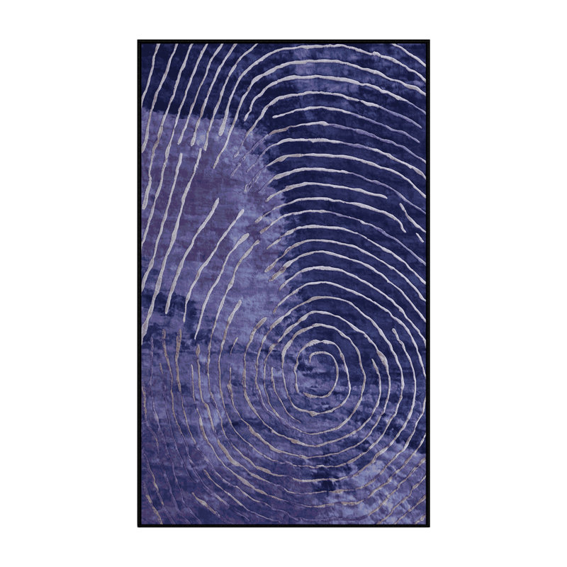 Tapis gris soyeux et moelleux, Rectangle 7 pi x 9 pi
