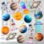 Solar System Hanging Swirls Decorations, 34 Pcs Outer Space Hanging Spirals