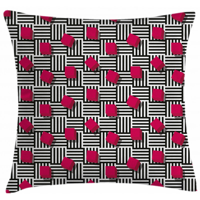 Housse de coussin décoratif intérieur/extérieur géométrique 36 po