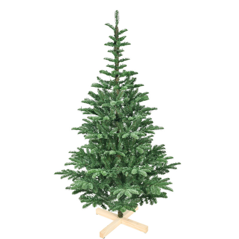 Arbre de Noël de 5 pi avec 200 lumières DEL blanc chaud, 403 pointes Pe +, aspect superposé, base unique pour les fêtes à la maison