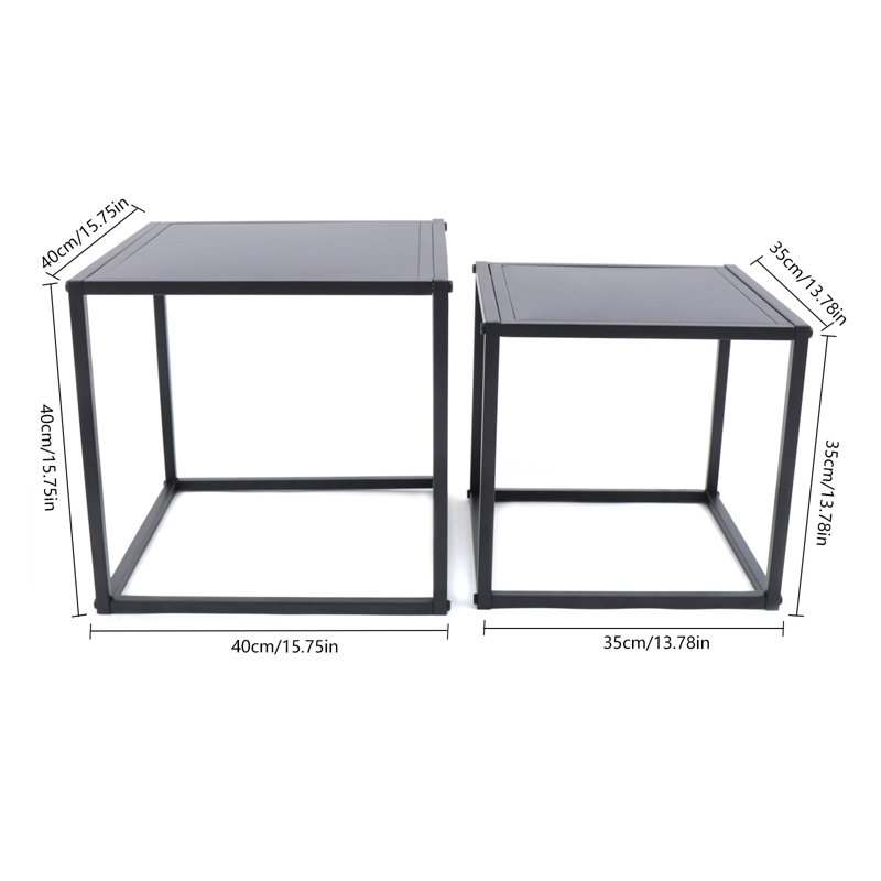 2 PCS Black Frame Nesting Tables