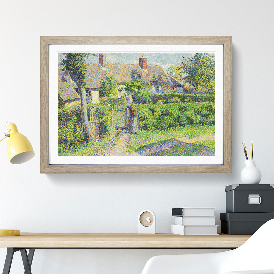 Peasants Houses by Camille Pissarro - Framed Print