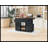 53.7" Farmhouse Kitchen Island With Power Outlet, 2 Sliding Barn Doors, Drop Leaf & Spice Rack, Rolling Kitchen Cart On Wheels For Kitchen & Dining Room, Black-73851123
