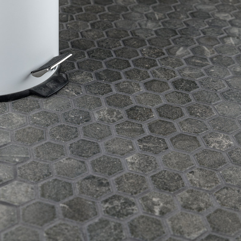 Liverpool Series Hex 10 " x 11-3/8 " Ceramic Mosaic Floor and Wall Tile, Dark Gray