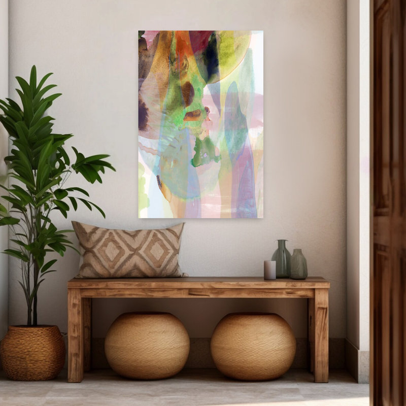 Art contemporain contemporain abstrait coloré, H 48 po x l 32 po