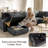 2-Piece Modular Sleeper Sectional Couch with Storage Seat, Luxury Chenille Sectional Sofa with Gold Legs and Accent-1086244916-1085828277