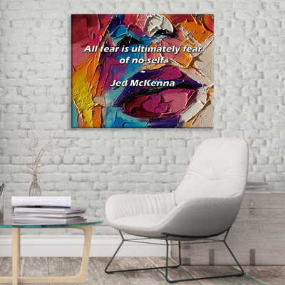 Artsy Quote "All fear is ultimately fear of no-self." By Jed McKenna Gallery Wrapped Canvas