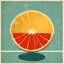 Reproduction matelassée jaune citron et tangerine