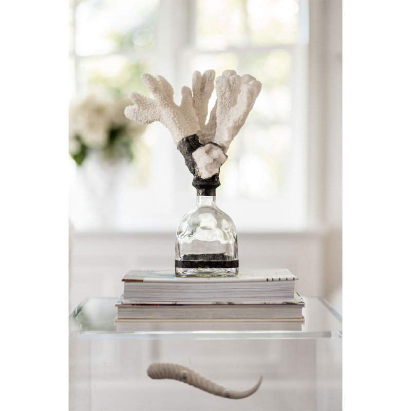 Bouteille décorative en cristal blanc / transparent / noir 14 po