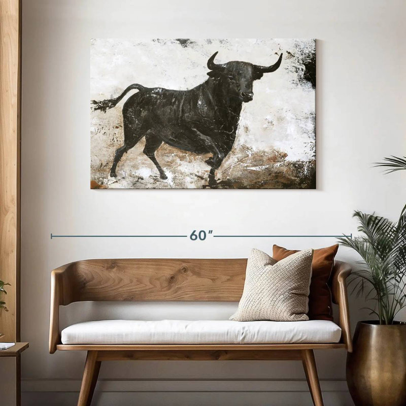 Brampt Black Bull, 30" H x 45" W