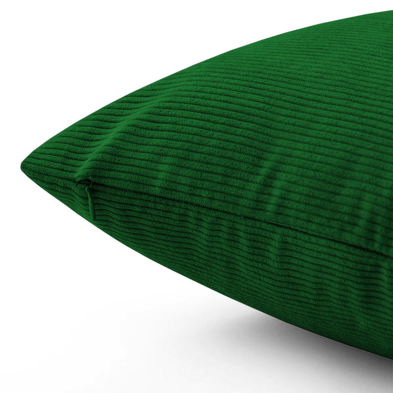 Striped Crushed Velvet Cushion Cover (Set Of 2) , Emerald